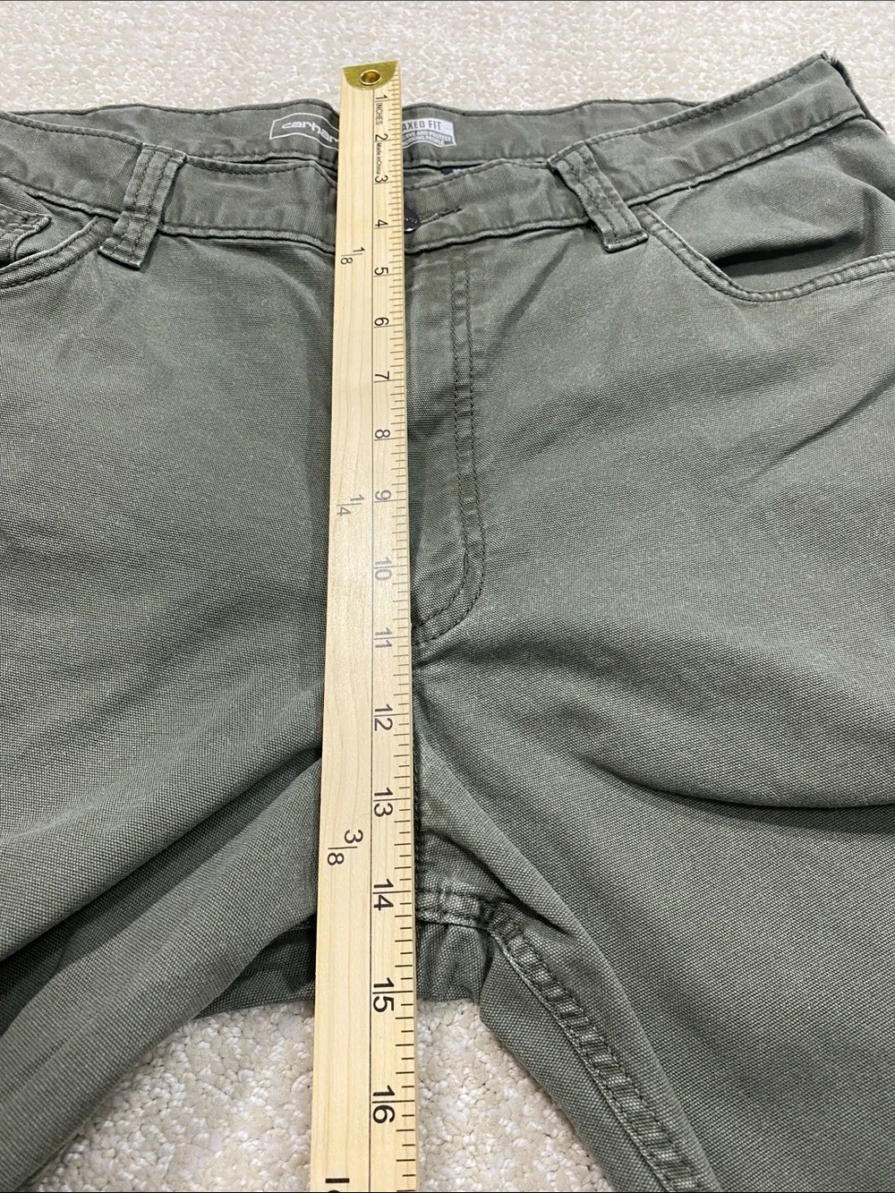 Carhartt Men's Olive Green Straight Fit Work Pants Size 36/34 straight cut relax